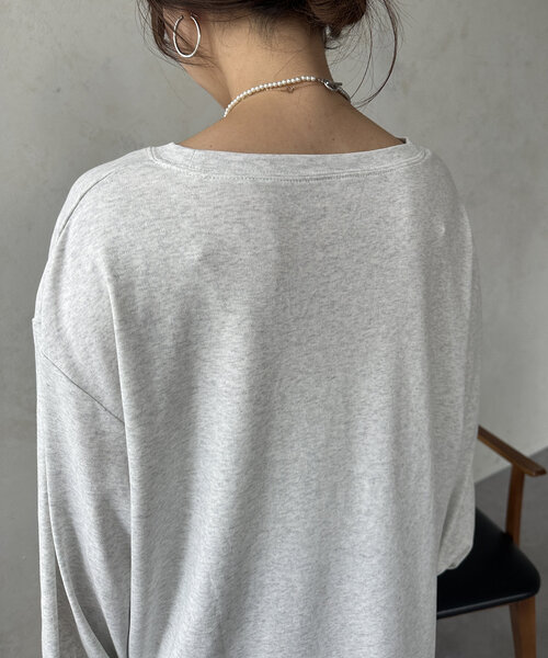 DouDou（ドゥドゥ）の「【WEB限定】AvancerシルケットロンTEE（Tシャツ/カットソー・レディース・グレー/オフホワイト/ブラック・FREE）」の9枚目の写真