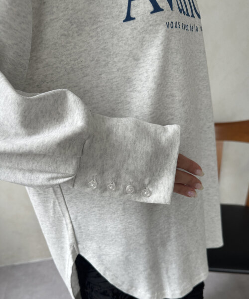 DouDou（ドゥドゥ）の「【WEB限定】AvancerシルケットロンTEE（Tシャツ/カットソー・レディース・グレー/オフホワイト/ブラック・FREE）」の12枚目の写真