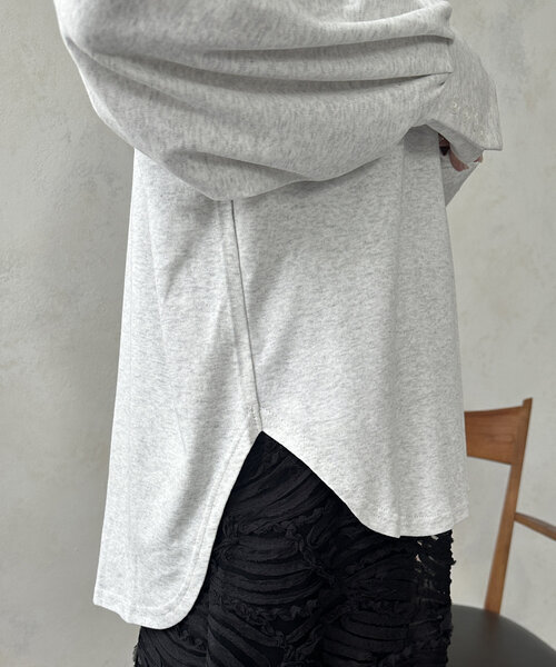 DouDou（ドゥドゥ）の「【WEB限定】AvancerシルケットロンTEE（Tシャツ/カットソー・レディース・グレー/オフホワイト/ブラック・FREE）」の13枚目の写真