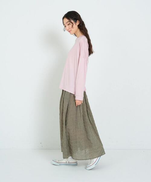 conges payes ADIEU TRISTESSE(コンジェ ペイエ アデュートリステス)の「タックギャザースカート(スカート・レディース・パープル/チェック/ネイビー・38)」の5枚目の写真