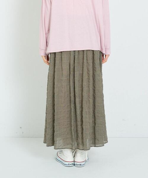 conges payes ADIEU TRISTESSE(コンジェ ペイエ アデュートリステス)の「タックギャザースカート(スカート・レディース・パープル/チェック/ネイビー・38)」の10枚目の写真