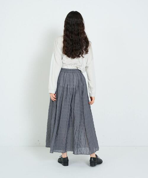 conges payes ADIEU TRISTESSE(コンジェ ペイエ アデュートリステス)の「タックギャザースカート(スカート・レディース・パープル/チェック/ネイビー・38)」の13枚目の写真