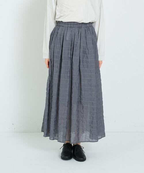 conges payes ADIEU TRISTESSE(コンジェ ペイエ アデュートリステス)の「タックギャザースカート(スカート・レディース・パープル/チェック/ネイビー・38)」の15枚目の写真