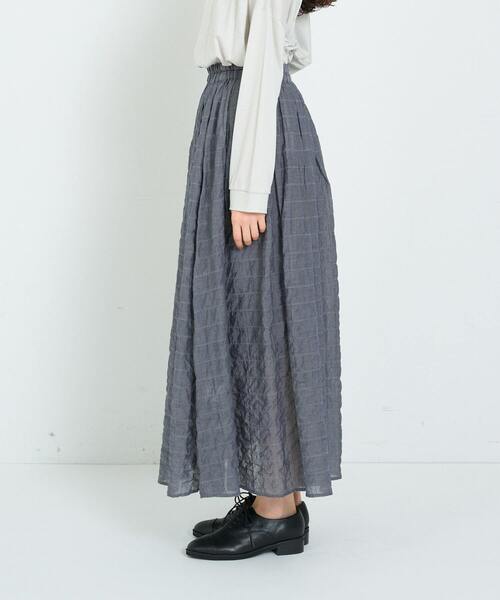 conges payes ADIEU TRISTESSE(コンジェ ペイエ アデュートリステス)の「タックギャザースカート(スカート・レディース・パープル/チェック/ネイビー・38)」の16枚目の写真