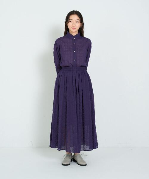 conges payes ADIEU TRISTESSE(コンジェ ペイエ アデュートリステス)の「タックギャザースカート(スカート・レディース・パープル/チェック/ネイビー・38)」の18枚目の写真