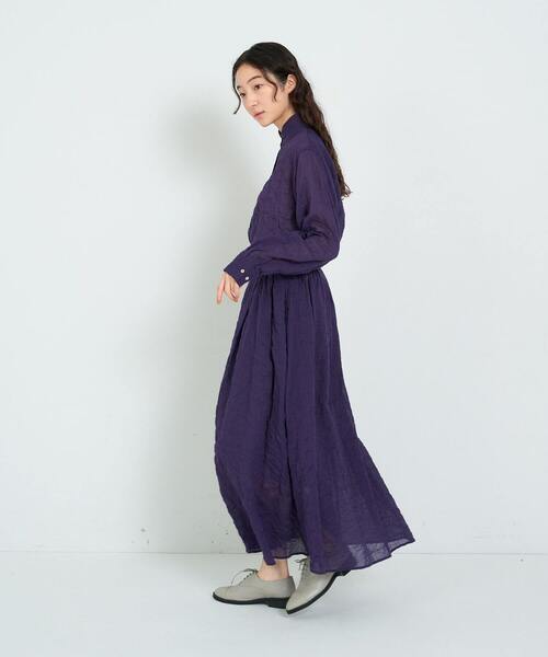 conges payes ADIEU TRISTESSE(コンジェ ペイエ アデュートリステス)の「タックギャザースカート(スカート・レディース・パープル/チェック/ネイビー・38)」の19枚目の写真