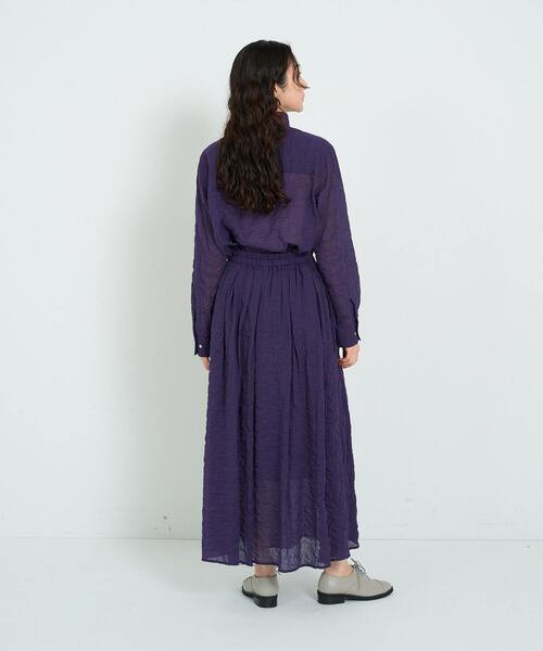 conges payes ADIEU TRISTESSE(コンジェ ペイエ アデュートリステス)の「タックギャザースカート(スカート・レディース・パープル/チェック/ネイビー・38)」の20枚目の写真