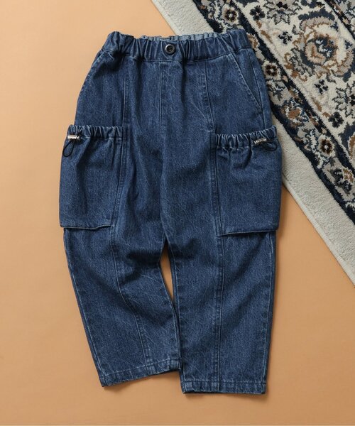 apres les cours（アプレレクール）の「ドロストカーゴパンツ（カーゴパンツ・キッズ・ベージュ/インディゴブルー・80/90/100/110/120/130）」の2枚目の写真