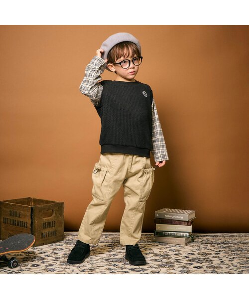 apres les cours（アプレレクール）の「ドロストカーゴパンツ（カーゴパンツ・キッズ・ベージュ/インディゴブルー・80/90/100/110/120/130）」の20枚目の写真