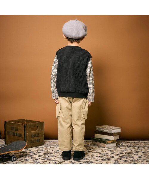 apres les cours（アプレレクール）の「ドロストカーゴパンツ（カーゴパンツ・キッズ・ベージュ/インディゴブルー・80/90/100/110/120/130）」の21枚目の写真