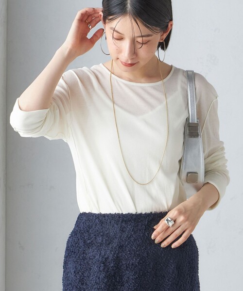 【セール】〈手洗い可能〉シアー ストレッチ クルーネック プルオーバー（Tシャツ/カットソー）｜SHIPS（シップス）