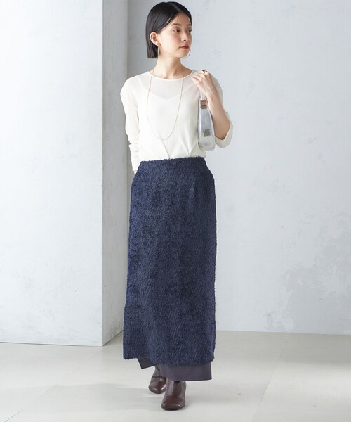 SHIPS（シップス）の「〈手洗い可能〉シアー ストレッチ クルーネック プルオーバー（Tシャツ/カットソー・レディース・ダークグレー/ライトブルー/オフホワイト/クリーム・ONE SIZE）」の11枚目の写真