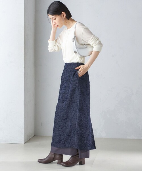 SHIPS（シップス）の「〈手洗い可能〉シアー ストレッチ クルーネック プルオーバー（Tシャツ/カットソー・レディース・ダークグレー/ライトブルー/オフホワイト/クリーム・ONE SIZE）」の10枚目の写真