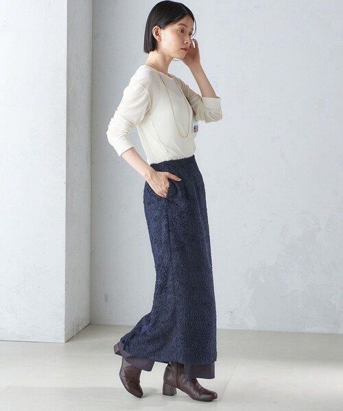 SHIPS（シップス）の「〈手洗い可能〉シアー ストレッチ クルーネック プルオーバー（Tシャツ/カットソー・レディース・ダークグレー/ライトブルー/オフホワイト/クリーム・ONE SIZE）」の6枚目の写真
