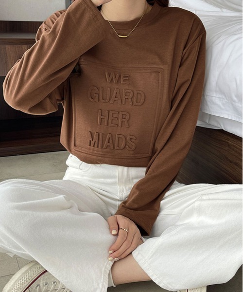 kirakiraShop(キラキラショップ)の「立体ロゴ オーバー サイズ ロンT(Tシャツ/カットソー・レディース・ブルー/ブラック/グレー系その他/ホワイト/ブラウン・M/L/XL)」の4枚目の写真