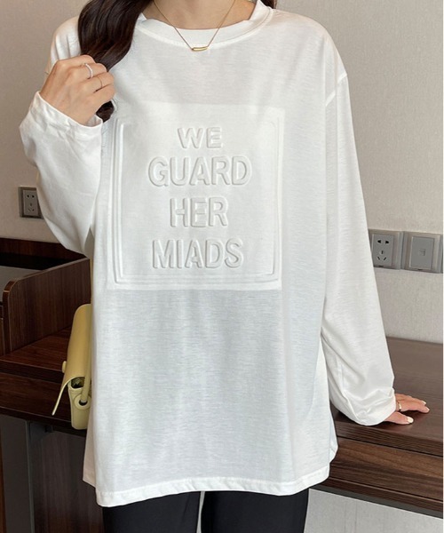 kirakiraShop(キラキラショップ)の「立体ロゴ オーバー サイズ ロンT(Tシャツ/カットソー・レディース・ブルー/ブラック/グレー系その他/ホワイト/ブラウン・M/L/XL)」の10枚目の写真