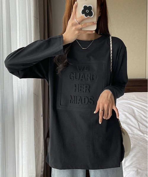 kirakiraShop(キラキラショップ)の「立体ロゴ オーバー サイズ ロンT(Tシャツ/カットソー・レディース・ブルー/ブラック/グレー系その他/ホワイト/ブラウン・M/L/XL)」の13枚目の写真