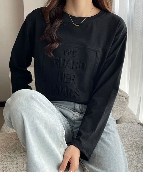 kirakiraShop(キラキラショップ)の「立体ロゴ オーバー サイズ ロンT(Tシャツ/カットソー・レディース・ブルー/ブラック/グレー系その他/ホワイト/ブラウン・M/L/XL)」の16枚目の写真
