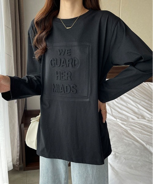 kirakiraShop(キラキラショップ)の「立体ロゴ オーバー サイズ ロンT(Tシャツ/カットソー・レディース・ブルー/ブラック/グレー系その他/ホワイト/ブラウン・M/L/XL)」の17枚目の写真