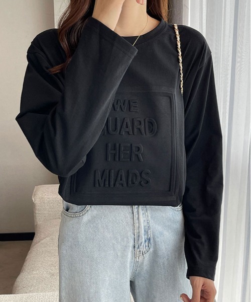 kirakiraShop(キラキラショップ)の「立体ロゴ オーバー サイズ ロンT(Tシャツ/カットソー・レディース・ブルー/ブラック/グレー系その他/ホワイト/ブラウン・M/L/XL)」の18枚目の写真
