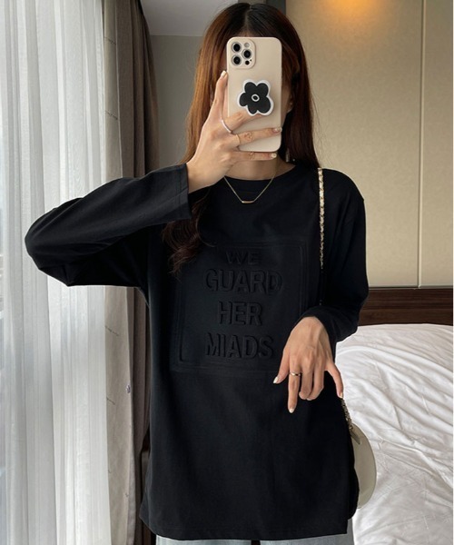 kirakiraShop(キラキラショップ)の「立体ロゴ オーバー サイズ ロンT(Tシャツ/カットソー・レディース・ブルー/ブラック/グレー系その他/ホワイト/ブラウン・M/L/XL)」の19枚目の写真
