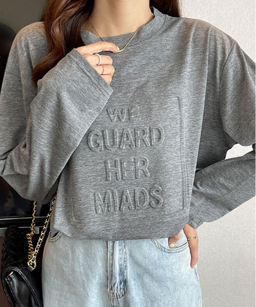 kirakiraShop(キラキラショップ)の「立体ロゴ オーバー サイズ ロンT(Tシャツ/カットソー・レディース・ブルー/ブラック/グレー系その他/ホワイト/ブラウン・M/L/XL)」の20枚目の写真