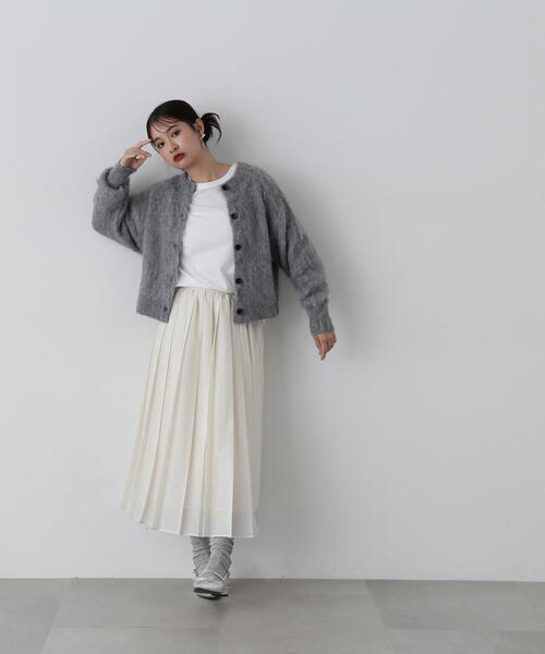 N.（N. Natural Beauty Basic）（エヌエヌナチュラルビューティーベーシック）の「◆クルーネックフェザーカーディガン（カーディガン/ボレロ・レディース・レッド/ベージュ/ネイビー/グレー・MEDIUM）」の15枚目の写真