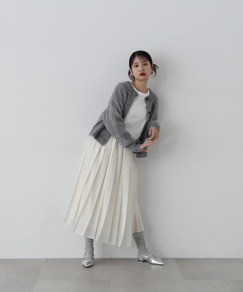 N.（N. Natural Beauty Basic）（エヌエヌナチュラルビューティーベーシック）の「◆クルーネックフェザーカーディガン（カーディガン/ボレロ・レディース・レッド/ベージュ/ネイビー/グレー・MEDIUM）」の16枚目の写真