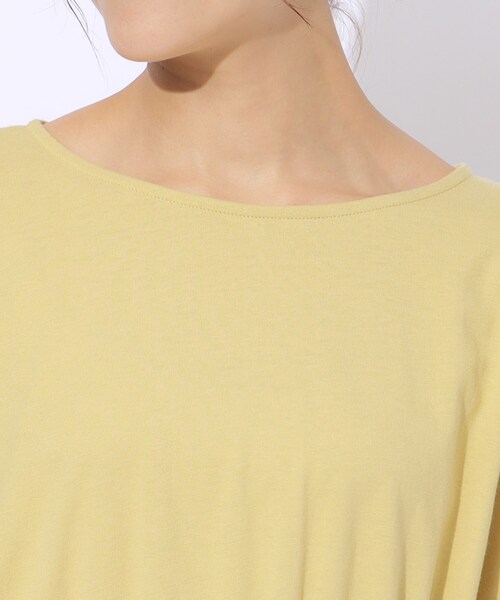 SHOO・LA・RUE（シューラルー）の「◆【洗える】ウエスト調節可能 ドロスト5分袖トップス（Tシャツ/カットソー・レディース・ライトベージュ/ブラック/イエロー・04/03/02）」の7枚目の写真