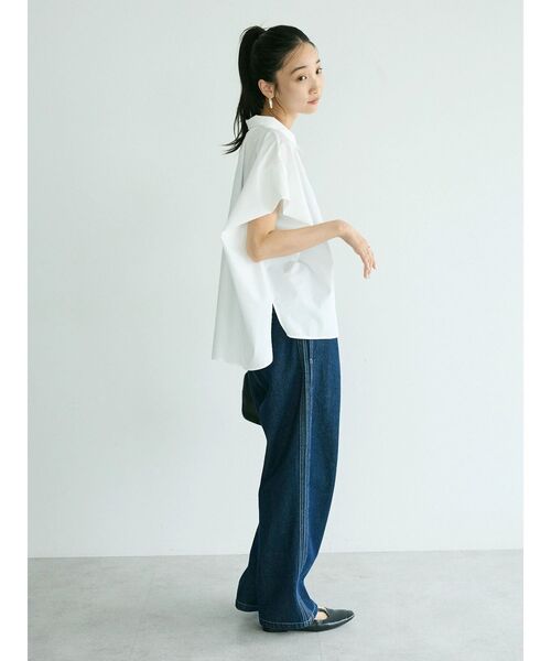 CRAFT STANDARD BOUTIQUE(クラフトスタンダードブティック)の「デニム2タックワイドテーパードパンツ(デニムパンツ・レディース・ブラック/ダークインディゴブルー・S/M/L/XL)」の21枚目の写真