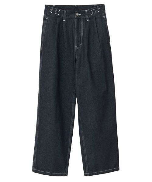 CRAFT STANDARD BOUTIQUE(クラフトスタンダードブティック)の「デニム2タックワイドテーパードパンツ(デニムパンツ・レディース・ブラック/ダークインディゴブルー・S/M/L/XL)」の12枚目の写真