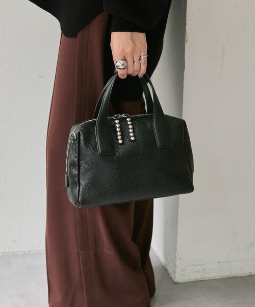 セール】《本革/ショルダー付き》スタッズボストンバッグ（ボストン