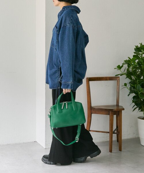 セール】《本革/ショルダー付き》スタッズボストンバッグ（ボストン