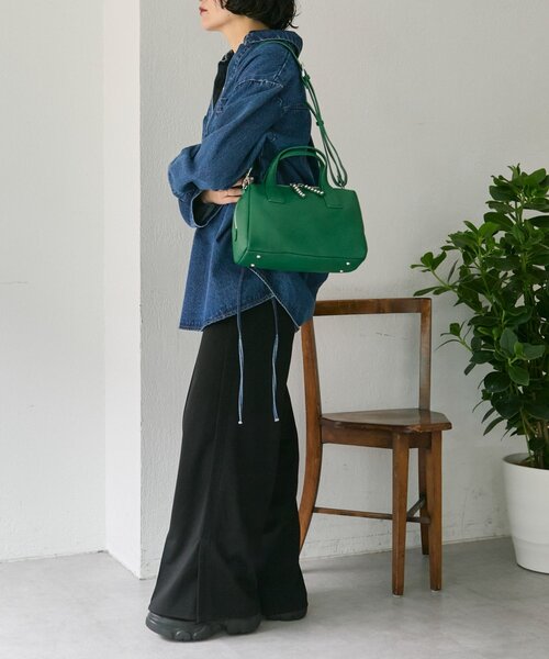 イアパピヨネ 「本革/ショルダー付き」スタッズボストンバッグ ear PAPILLONNER（イア パピヨネ） ボストンバッグ 「本革/ショルダー