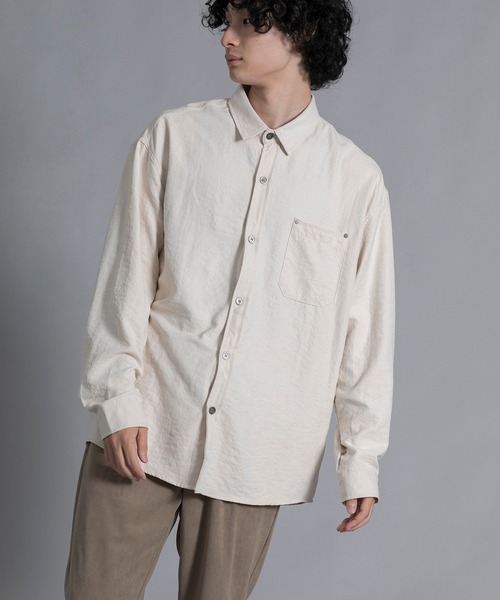 aimoha(アイモハ)の「aimoha men Textured Chic Shirt(シャツ/ブラウス・メンズ・グリーン/ブラック/ライトベージュ・MEDIUM/LARGE/X-LARGE/XX-LARGE)」の3枚目の写真