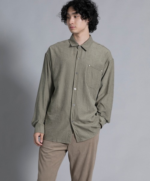 aimoha(アイモハ)の「aimoha men Textured Chic Shirt(シャツ/ブラウス・メンズ・グリーン/ブラック/ライトベージュ・MEDIUM/LARGE/X-LARGE/XX-LARGE)」の1枚目の写真