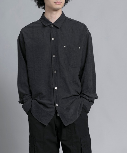 aimoha(アイモハ)の「aimoha men Textured Chic Shirt(シャツ/ブラウス・メンズ・グリーン/ブラック/ライトベージュ・MEDIUM/LARGE/X-LARGE/XX-LARGE)」の2枚目の写真