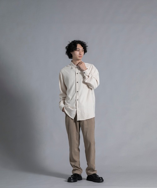 aimoha(アイモハ)の「aimoha men Textured Chic Shirt(シャツ/ブラウス・メンズ・グリーン/ブラック/ライトベージュ・MEDIUM/LARGE/X-LARGE/XX-LARGE)」の11枚目の写真