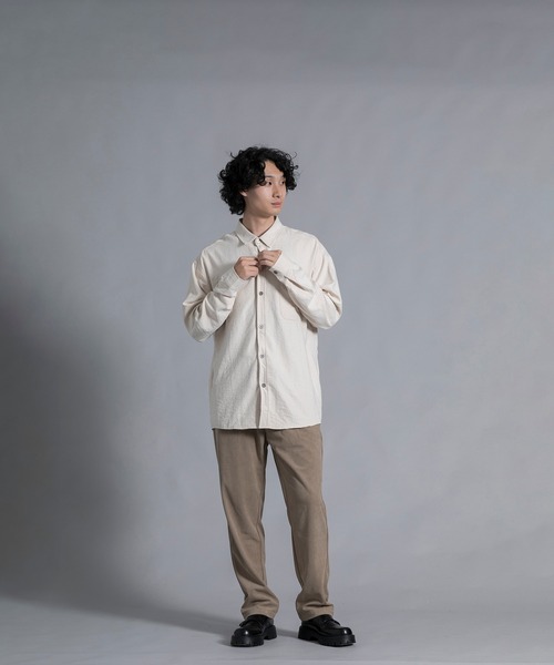 aimoha(アイモハ)の「aimoha men Textured Chic Shirt(シャツ/ブラウス・メンズ・グリーン/ブラック/ライトベージュ・MEDIUM/LARGE/X-LARGE/XX-LARGE)」の14枚目の写真