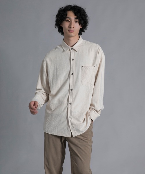 aimoha(アイモハ)の「aimoha men Textured Chic Shirt(シャツ/ブラウス・メンズ・グリーン/ブラック/ライトベージュ・MEDIUM/LARGE/X-LARGE/XX-LARGE)」の20枚目の写真