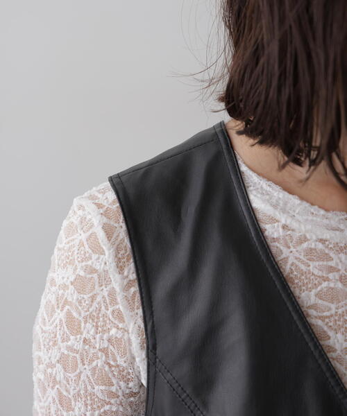 FREE'S MART（フリーズマート）の「フロントジップ合皮ミニジャンスカ（ワンピース・レディース・ブラック・SMALL/MEDIUM）」の17枚目の写真