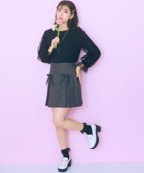 marun(マルン)の「<大きいサイズ> レースドッキングトップス marun(Tシャツ/カットソー・レディース・アイボリー/ブラック・L/5L/4L/3L/LL)」の7枚目の写真