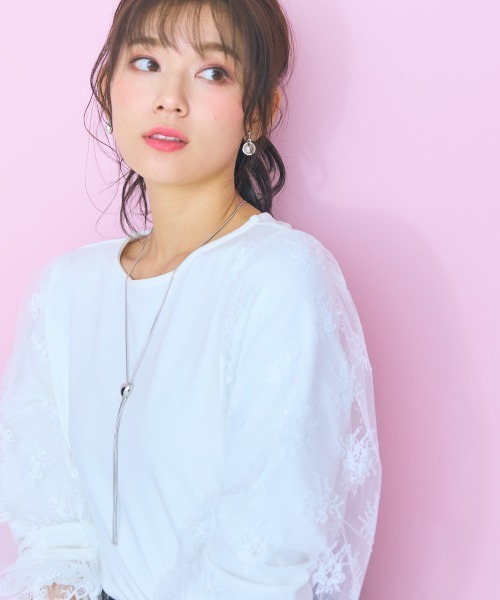 marun(マルン)の「<大きいサイズ> レースドッキングトップス marun(Tシャツ/カットソー・レディース・アイボリー/ブラック・L/5L/4L/3L/LL)」の16枚目の写真