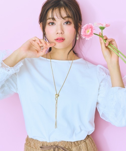 marun(マルン)の「<大きいサイズ> レースドッキングトップス marun(Tシャツ/カットソー・レディース・アイボリー/ブラック・L/5L/4L/3L/LL)」の19枚目の写真