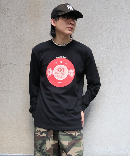 UNIT CHEST(ユニットチェスト)の「【UNIT CHEST】unique unisex long sleeve T-shirt/ユニークユニセックス ロンT OIF designer eggs コラボ Record by KOTONA TATEISHI(Tシャツ/カットソー・レディース・ホワイト/杢グレー/ブラック・L/M/S)」の10枚目の写真