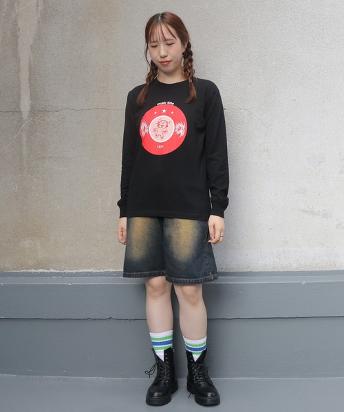 UNIT CHEST(ユニットチェスト)の「【UNIT CHEST】unique unisex long sleeve T-shirt/ユニークユニセックス ロンT OIF designer eggs コラボ Record by KOTONA TATEISHI(Tシャツ/カットソー・レディース・ホワイト/杢グレー/ブラック・L/M/S)」の13枚目の写真