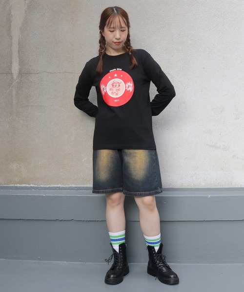 UNIT CHEST(ユニットチェスト)の「【UNIT CHEST】unique unisex long sleeve T-shirt/ユニークユニセックス ロンT OIF designer eggs コラボ Record by KOTONA TATEISHI(Tシャツ/カットソー・レディース・ホワイト/杢グレー/ブラック・L/M/S)」の14枚目の写真