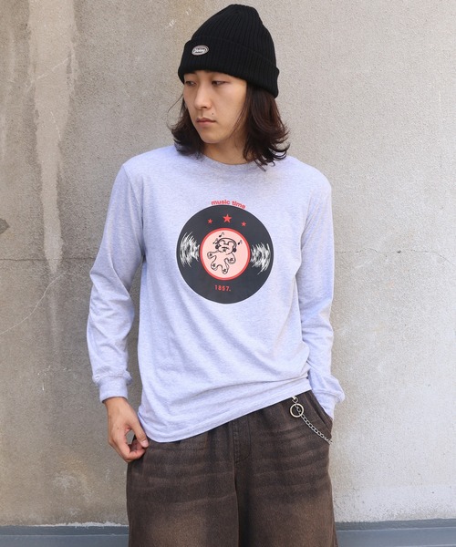 UNIT CHEST(ユニットチェスト)の「【UNIT CHEST】unique unisex long sleeve T-shirt/ユニークユニセックス ロンT OIF designer eggs コラボ Record by KOTONA TATEISHI(Tシャツ/カットソー・レディース・ホワイト/杢グレー/ブラック・L/M/S)」の16枚目の写真