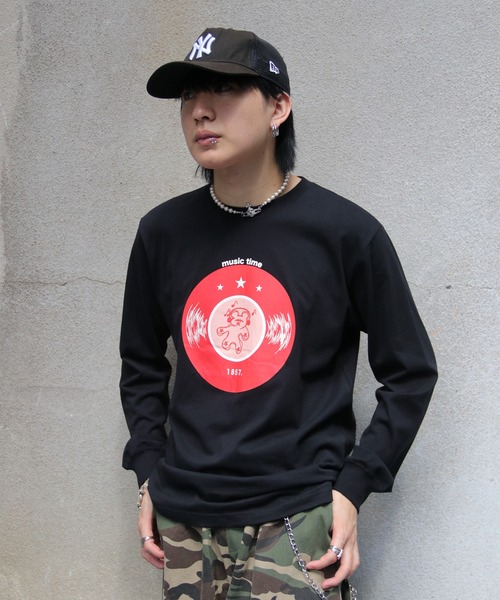 UNIT CHEST(ユニットチェスト)の「【UNIT CHEST】unique unisex long sleeve T-shirt/ユニークユニセックス ロンT OIF designer eggs コラボ Record by KOTONA TATEISHI(Tシャツ/カットソー・レディース・ホワイト/杢グレー/ブラック・L/M/S)」の9枚目の写真