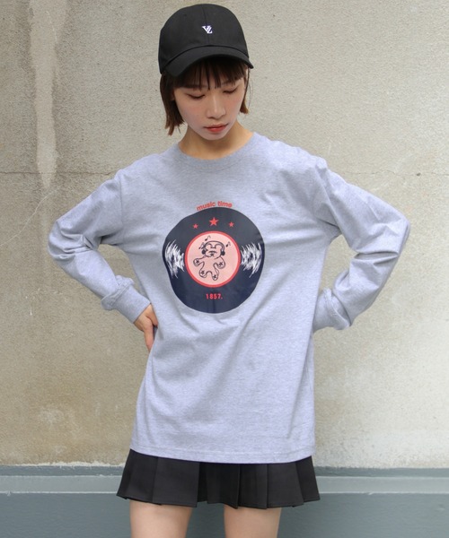 UNIT CHEST(ユニットチェスト)の「【UNIT CHEST】unique unisex long sleeve T-shirt/ユニークユニセックス ロンT OIF designer eggs コラボ Record by KOTONA TATEISHI(Tシャツ/カットソー・レディース・ホワイト/杢グレー/ブラック・L/M/S)」の15枚目の写真